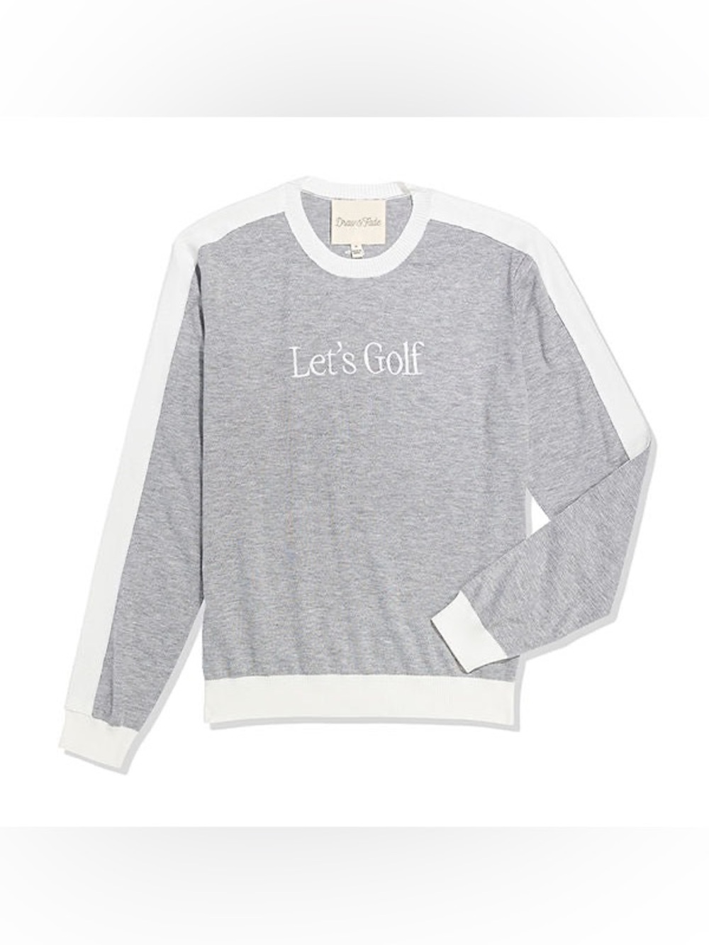 Draw & Fade Letās Golf Crew Heather Gray Stripe